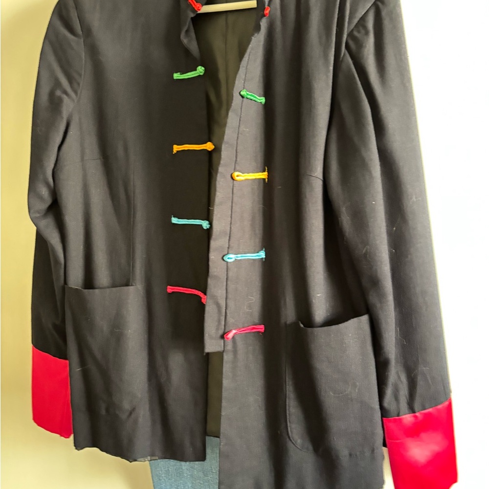 Black Jacket with Colorful Accents
